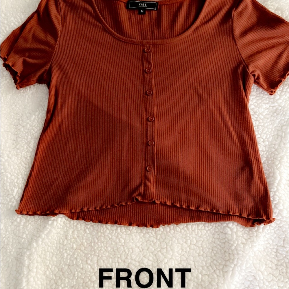 Vibe Sportswear Orange Crop Top/Size Medium